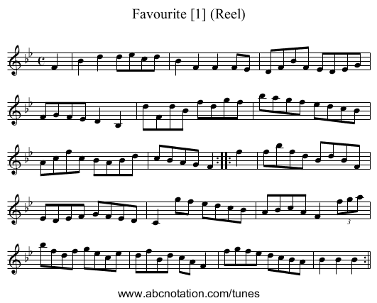Favourite [1] (Reel) - staff notation