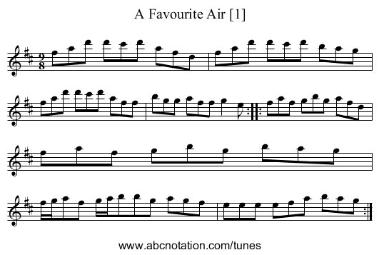 Favourite Air [1], A - staff notation