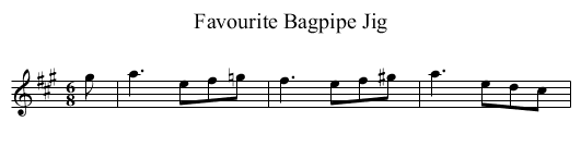 Favourite Bagpipe Jig - staff notation