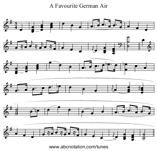 Favourite German Air, A - staff notation