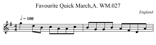 Favourite Quick March,A. WM.027 - staff notation