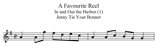 Favourite Reel, A - staff notation