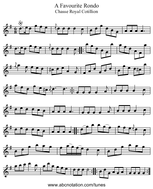 Favourite Rondo, A - staff notation