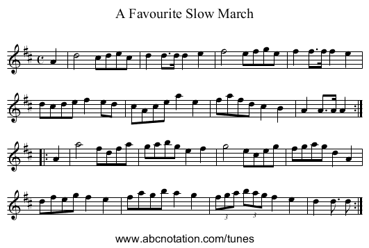 Favourite Slow March, A - staff notation