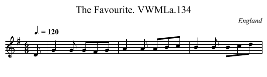 Favourite. VWMLa.134, The - staff notation