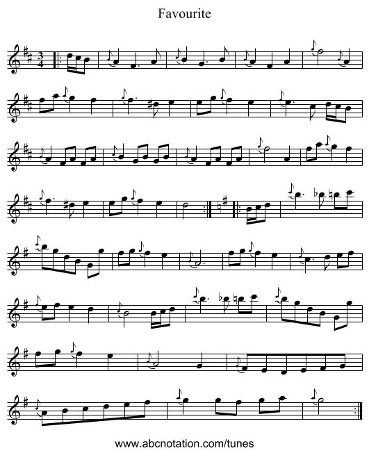 Favourite - staff notation