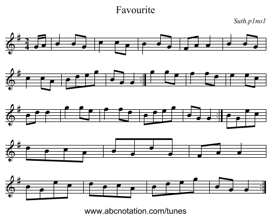 Favourite - staff notation