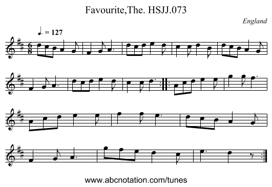 Favourite,The. HSJJ.073 - staff notation