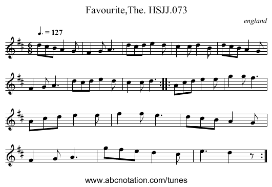 Favourite,The. HSJJ.073 - staff notation