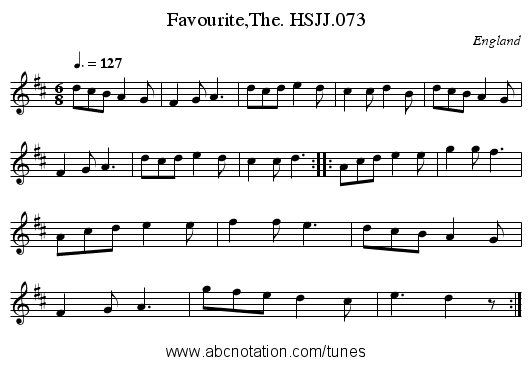 Favourite,The. HSJJ.073 - staff notation