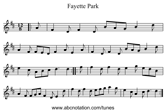 Fayette Park - staff notation