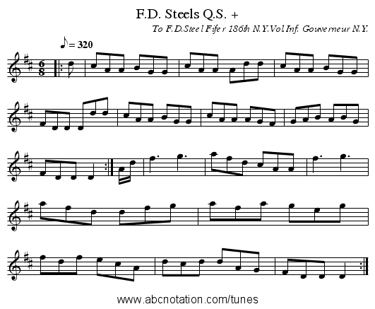 F.D. Steels Q.S. + - staff notation
