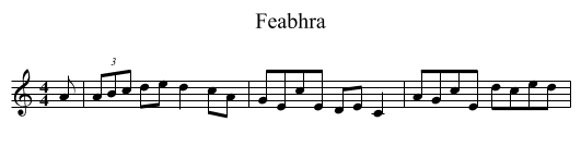 Feabhra - staff notation
