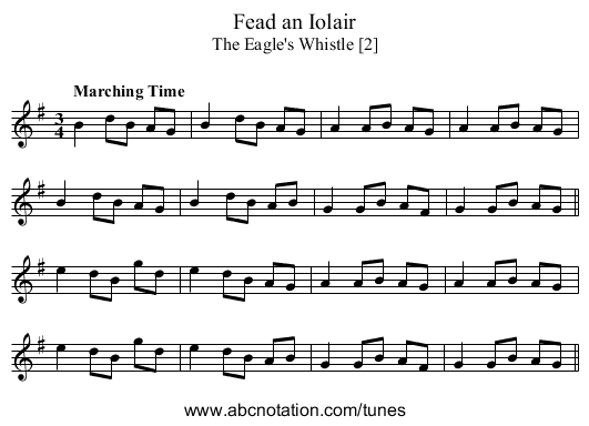 Fead an Iolair - staff notation