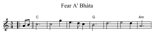 Fear A' Bhàta - staff notation