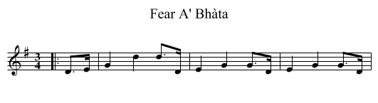 Fear A' Bhàta - staff notation