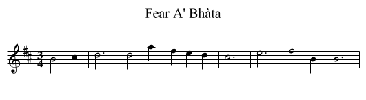 Fear A' Bhàta - staff notation