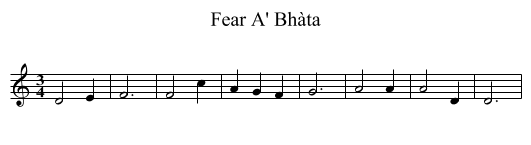 Fear A' Bhàta - staff notation