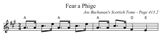 Fear a Phige - staff notation
