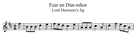 Fear an Dùn-mhor - staff notation