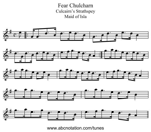 Fear Chulcharn - staff notation