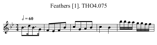 Feathers [1]. THO4.075 - staff notation