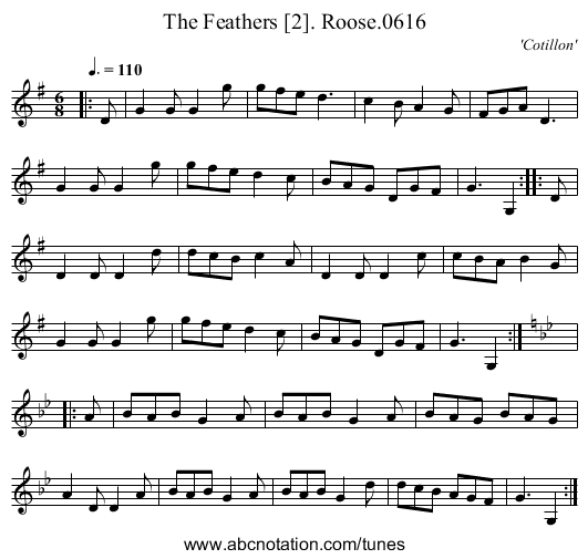 Feathers [2]. Roose.0616, The - staff notation