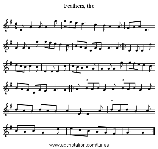Feathers, the - staff notation