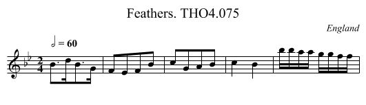 Feathers. THO4.075 - staff notation