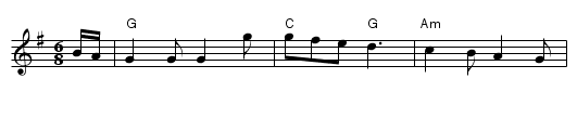 Feathers - staff notation