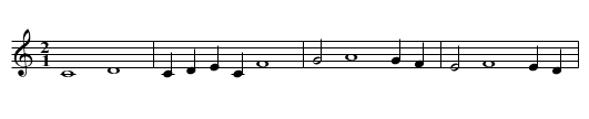 Fecit potentiam - staff notation