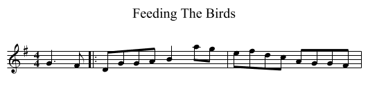 Feeding The Birds - staff notation