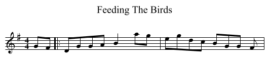 Feeding The Birds - staff notation