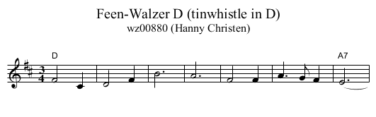 Feen-Walzer D (tinwhistle in D) - staff notation