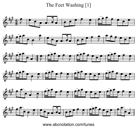 Feet Washing [1], The - staff notation