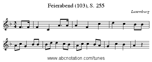 Feierabend (103), S. 255 - staff notation