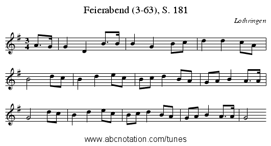 Feierabend (3-63), S. 181 - staff notation