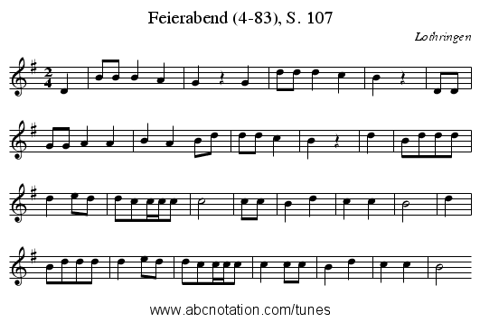 Feierabend (4-83), S. 107 - staff notation