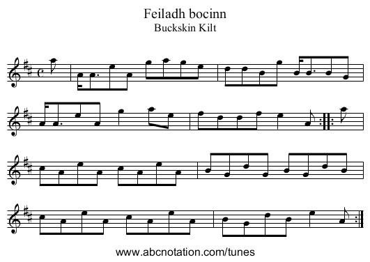 Feiladh bocinn - staff notation