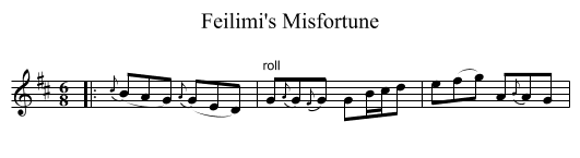 Feilimi's Misfortune - staff notation