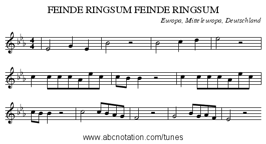 FEINDE RINGSUM FEINDE RINGSUM - staff notation