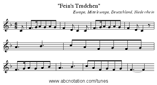 Fein's Trudchen - staff notation