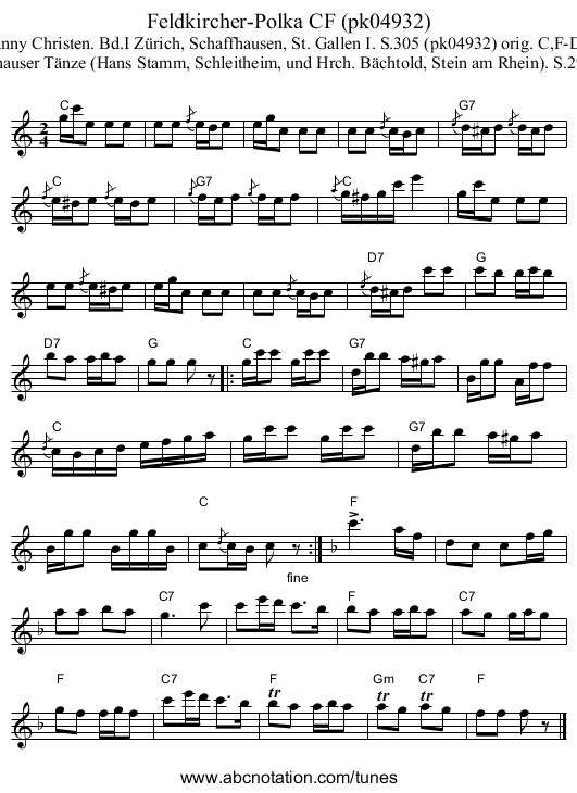 Feldkircher-Polka CF (pk04932) - staff notation
