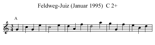 Feldweg-Juiz (Januar 1995)  C 2+ - staff notation