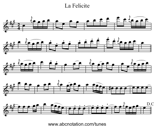 Felicite, La - staff notation