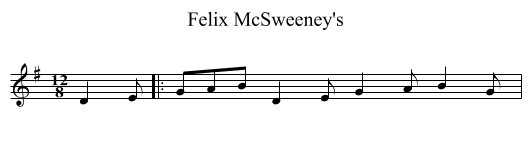 Felix McSweeney's - staff notation