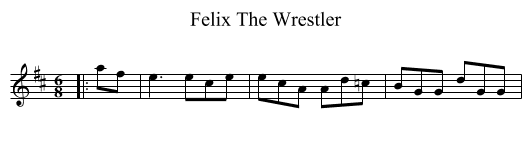 Felix The Wrestler - staff notation
