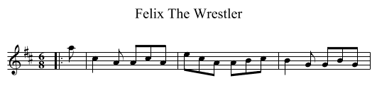 Felix The Wrestler - staff notation