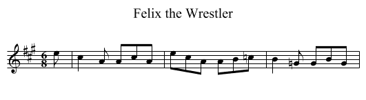 Felix the Wrestler - staff notation