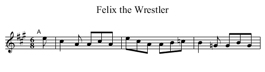 Felix the Wrestler - staff notation